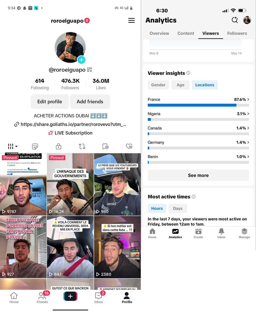 USA tiktok 476k followers high quality already monetize
