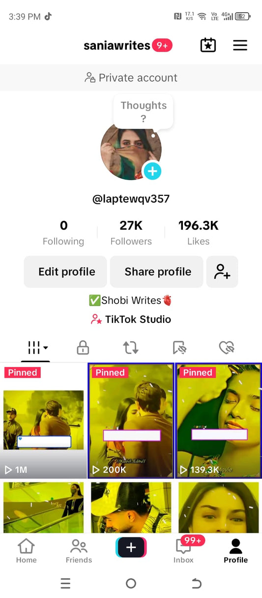 Tiktok 27k followers high standard