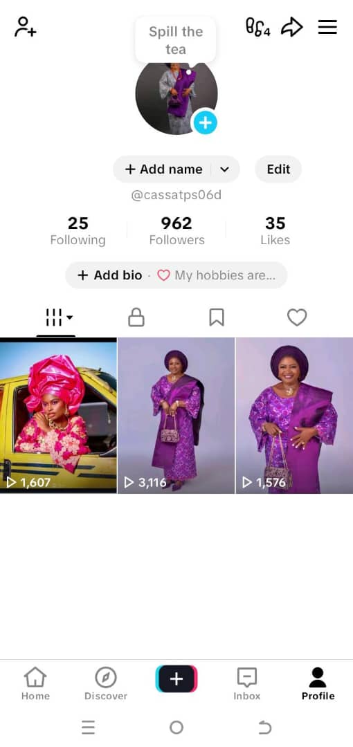 Tiktok 962 followers