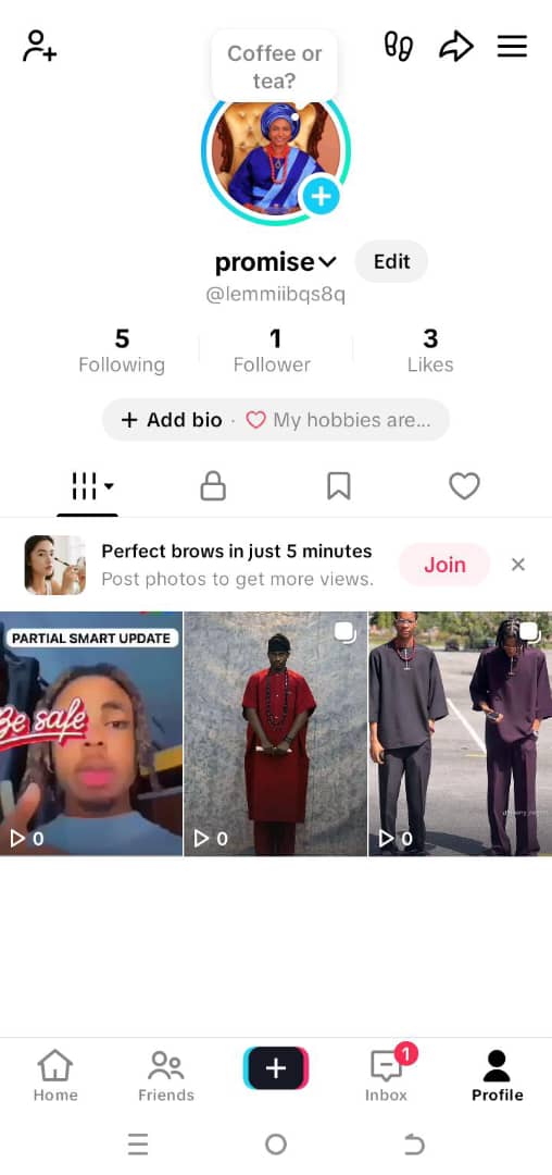 Old Tiktok empty followers