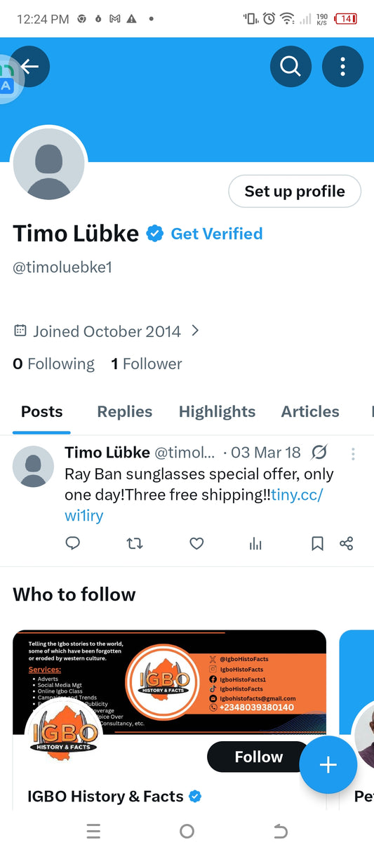 Twitter empty followers old profile